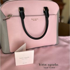 Kate Spade ♠️ Louise Medium Dome Satchel, pink & gray
